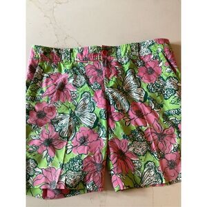 Lilly Pulitzer Blooming and Cocooning Shorts Sz 14 Butterfly Floral